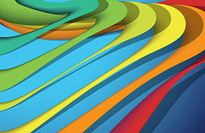 Custom Wall Art  – Abstract – Rainbow Waves