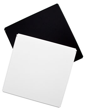 Silk Metal Ceiling Tile – Black or White shown, custom finish options available