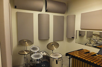 Drum Practice Room: Fabric Wrapped Panels and Curve Diffusor/Absorbers